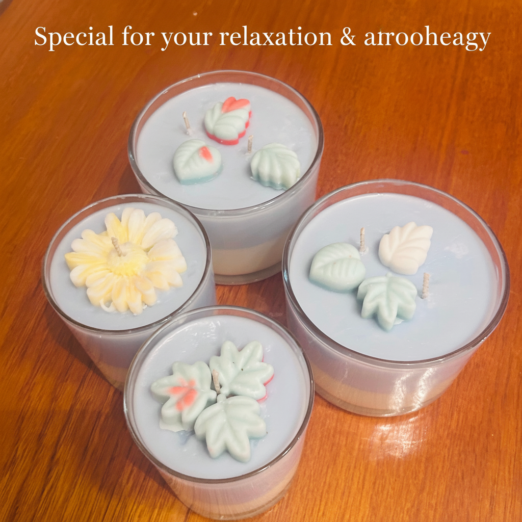 Botanical Jar Candle | Pastel Floral Topper
