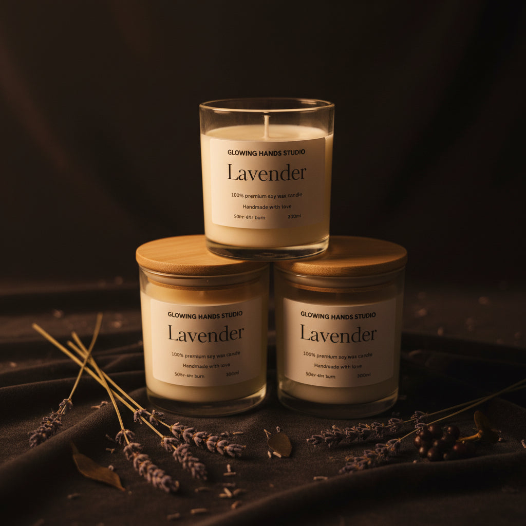 Lemon & Tea Tree Coconut & Soy Wax Candle | Glowing Hands Studio