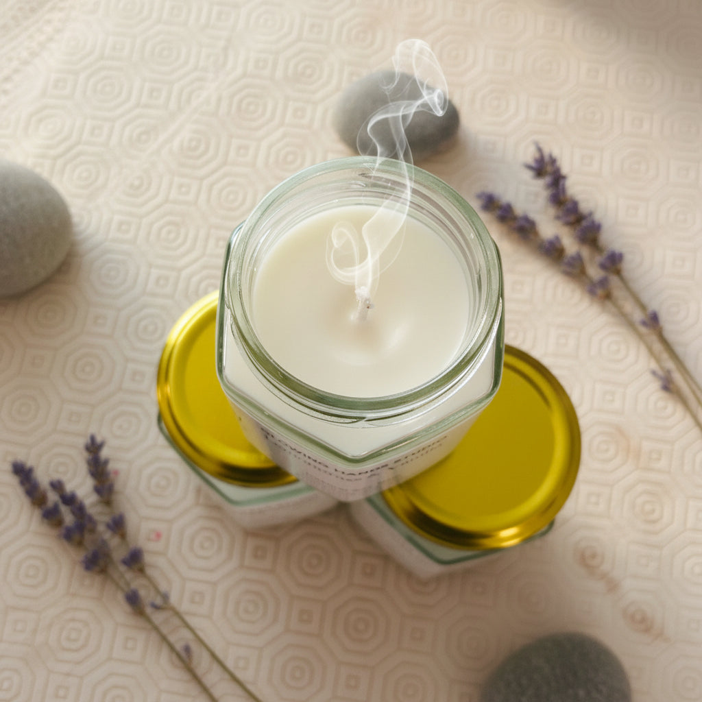 Premium Lavender Soy Wax Candle | Glowing Hands Studio
