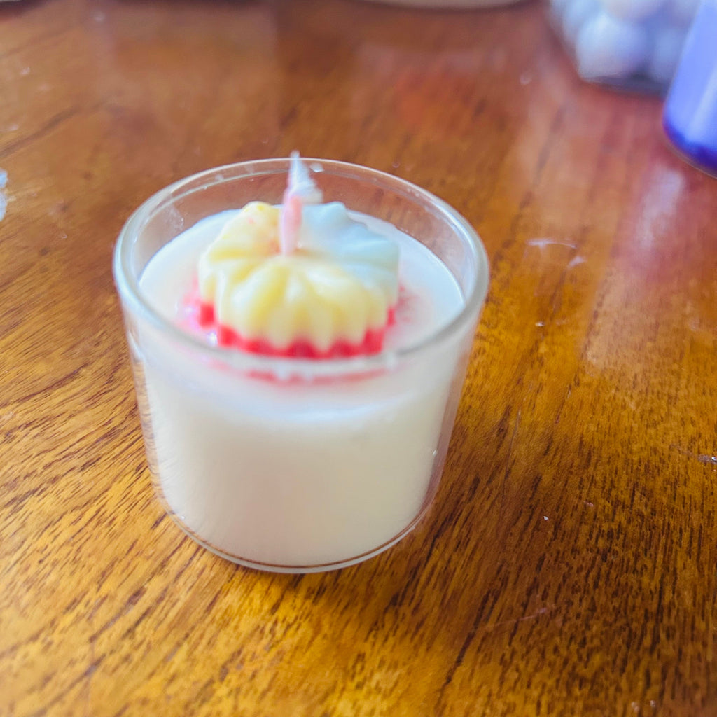 Handmade Scented Candle | Rainbow Flower Topper Jar