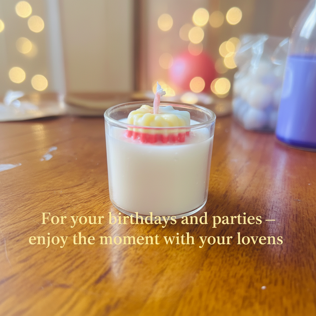 Handmade Scented Candle | Rainbow Flower Topper Jar