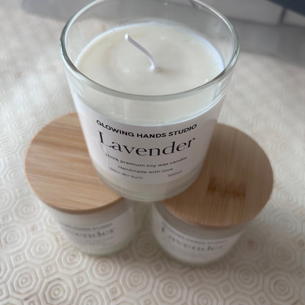 Lemon & Tea Tree Coconut & Soy Wax Candle | Glowing Hands Studio