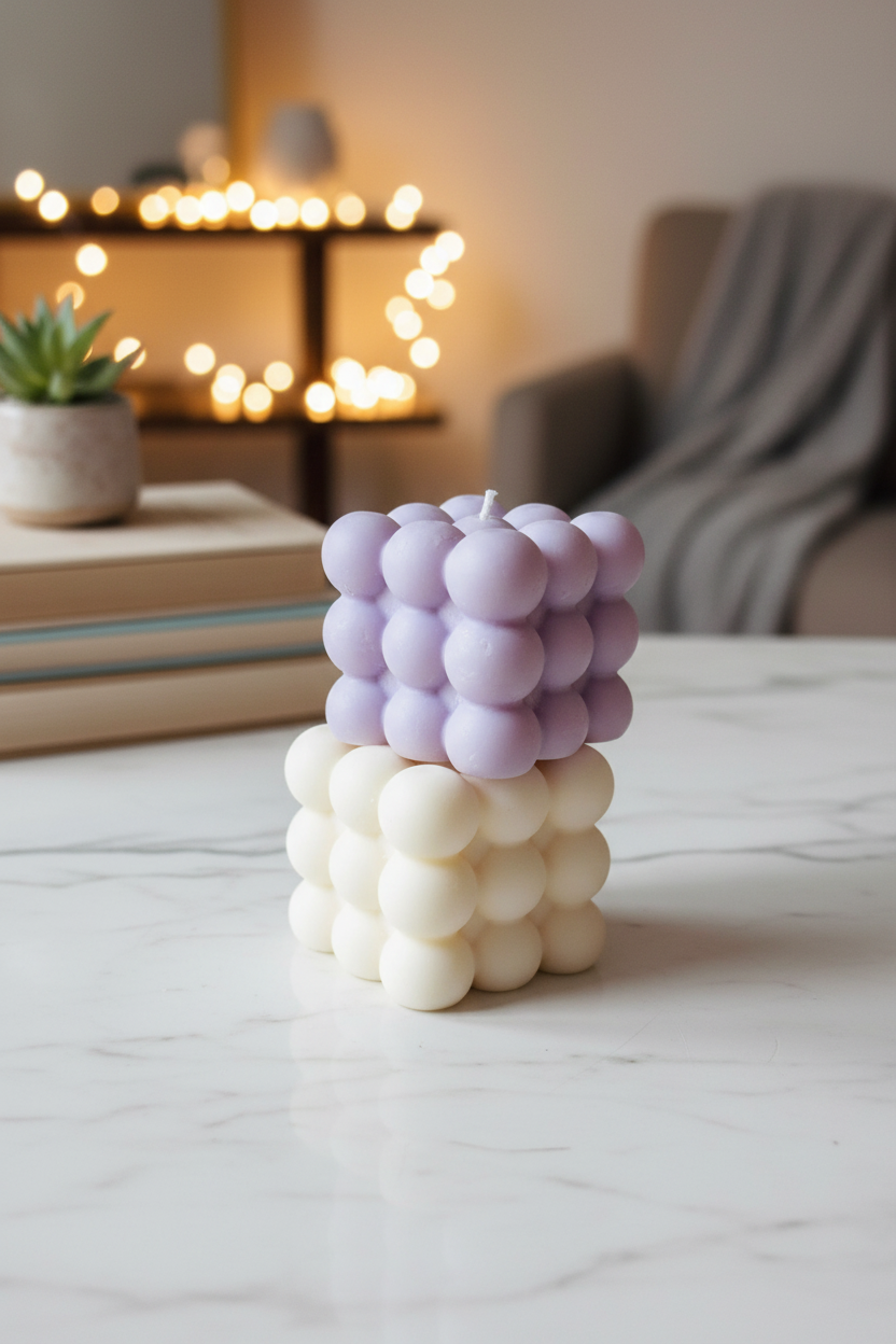 Bubble Pillar Candle