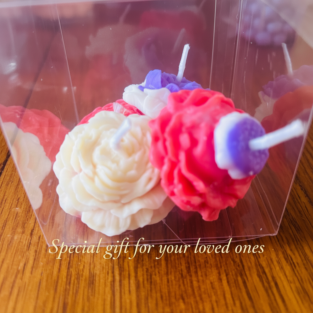Handmade Rose Bouquet Candle Gift Set | Sculpted Floral Candles