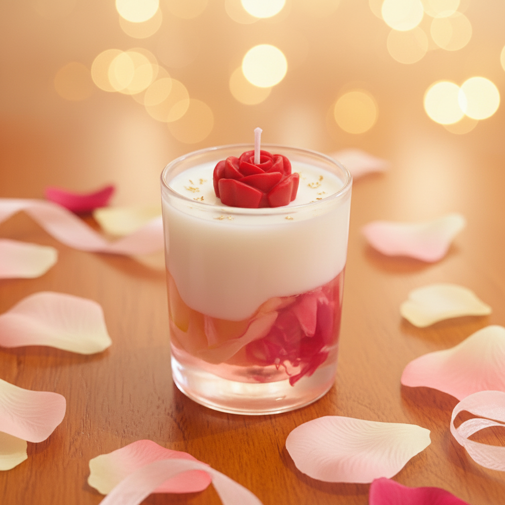 Floral Jar Candle — Rose & Petal