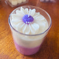 Handmade Scented Candle | Purple Layered Jar with Daisy Topper